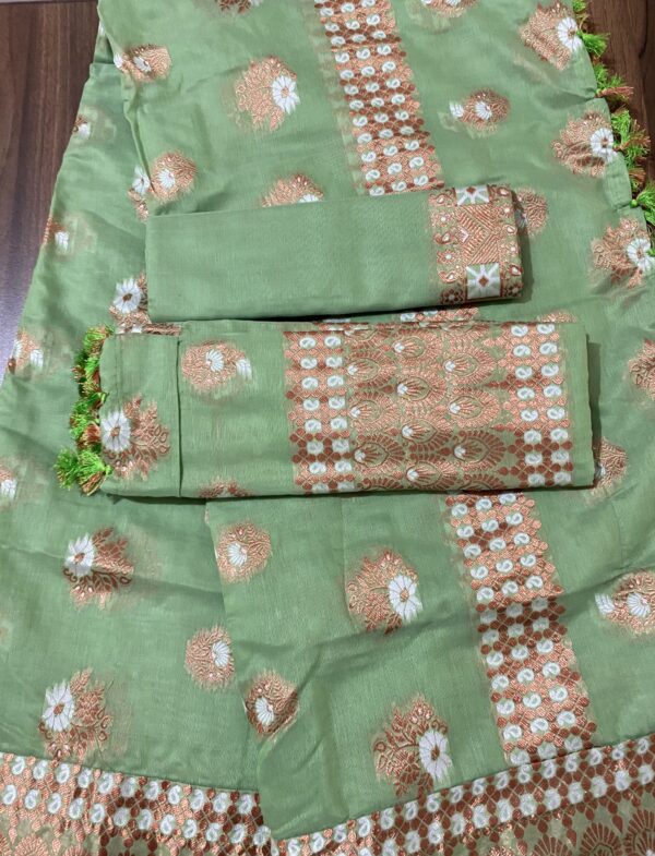 Sage Green Dokhona-Golden Agor